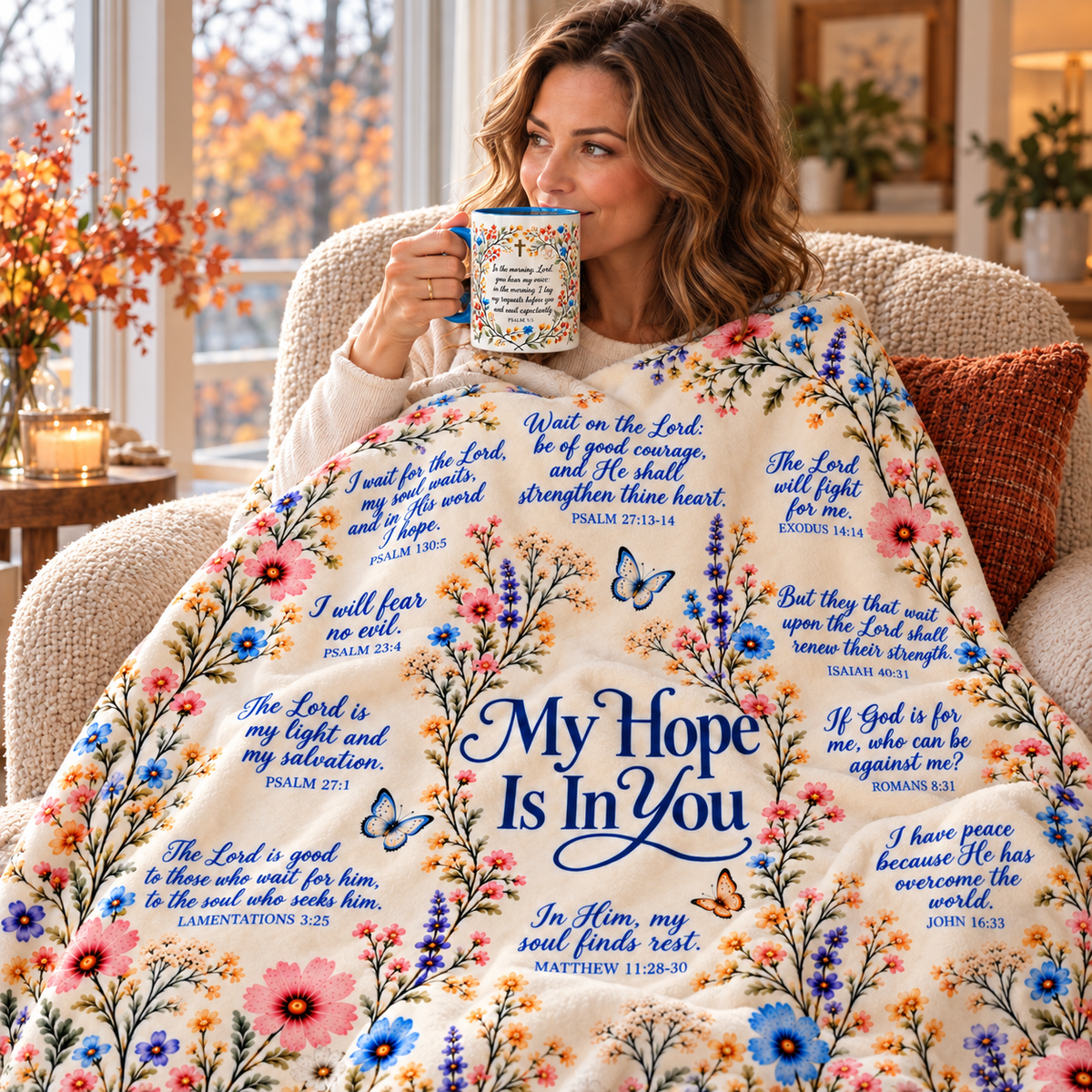 My Hope Is In You Velveteen Plush Blanket