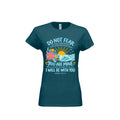 Do Not Fear Isaiah 43:1-2 women's tee in Antique Sapphire, front view